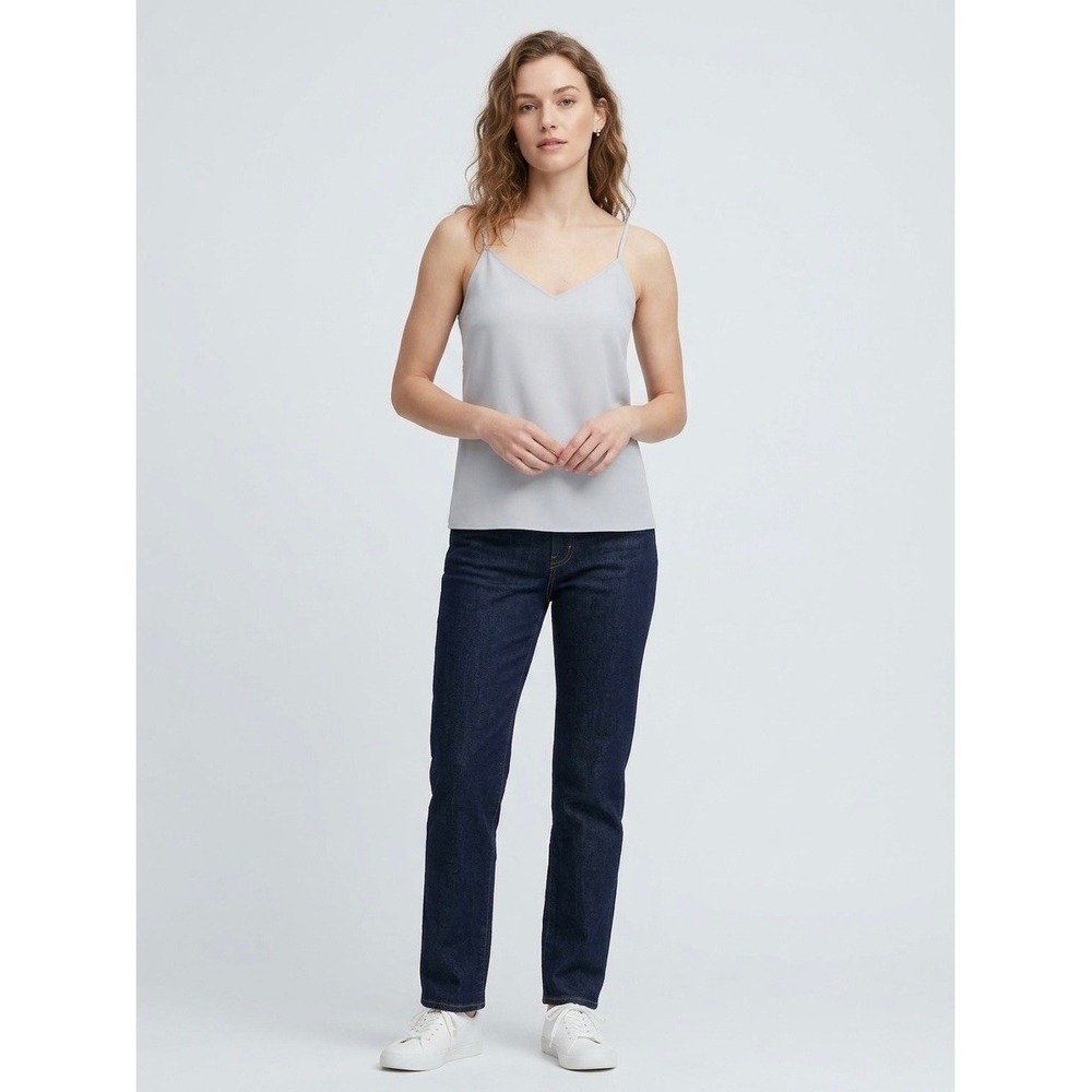 Uniqlo Womens V-Neck Camisole Light Blue Grey Spaghetti Strap Top 231-181627 S